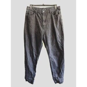 Boohoo Woman's Denim Black Tapered‎ Jeans Size 12 Minimal Grunge Rock Casual